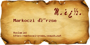 Markoczi Örzse névjegykártya